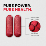 No Sugar Added Beetroot Extract Capsules 1000mg for Natural Energy and Endurance Support Vegan Non-GMO Supplement