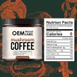 Premium Organic 10-in-1 Mushroom Coffee Powder with Lions Mane, Chaga & Reishi - Instant Energy & Focus Boost OEM Private Label