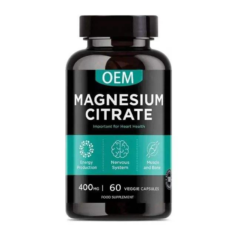 Premium Magnesium Citrate 400mg Capsules - High Absorption Non-GMO Supplement for Sleep, Muscle & Digestion Support