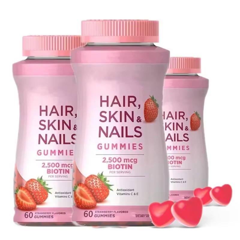 Biotin Hair Skin Nails Growth Gummies for Adults Vitamins for Stronger Hair and Healthier Beauty for Pregnant Women