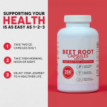 No Sugar Added Beetroot Extract Capsules 1000mg for Natural Energy and Endurance Support Vegan Non-GMO Supplement