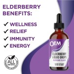 Sambucas Organic Black Elderberry Drops - Immune Booster with Vitamin C & Zinc for Antioxidant Support