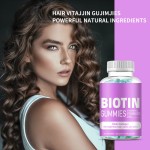 Beauty Biotin and Collagen Gummies for Hair Skin Nails 5000mcg Vegan Supplement with Vitamin C and E