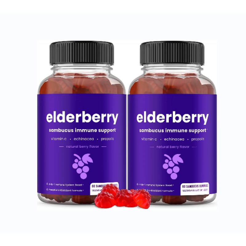Private Label Elderberry Immune Support Gummies for Adults and Kids Vitamin C Supplement Free From