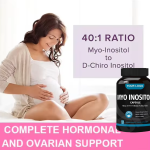 Myo Inositol and D-Chiro Inositol Capsules With Folate for Hormonal Balance and Ovarian Support 120 Count