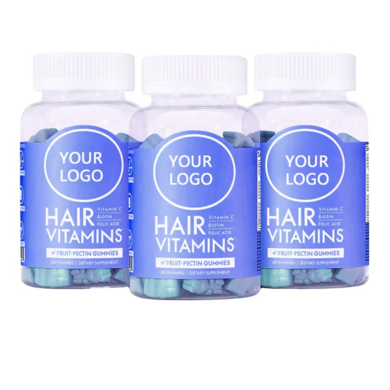 Private Label Biotin Collagen Gummies Hair Growth Supplement with Keratin for Stronger Strands Beauty Product Gummy Candy Dosage