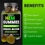 Organic Hemp Gummies for Sleep Support and Immune Health Extra Strength Herbal Supplement with Pure Hemp Oil