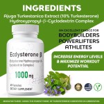 Premium 1000mg Beta Ecdysterone Capsules for Muscle Growth & Skin Health - Non-GMO, Vegan, Third-Party Tested