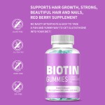 Beauty Biotin and Collagen Gummies for Hair Skin Nails 5000mcg Vegan Supplement with Vitamin C and E