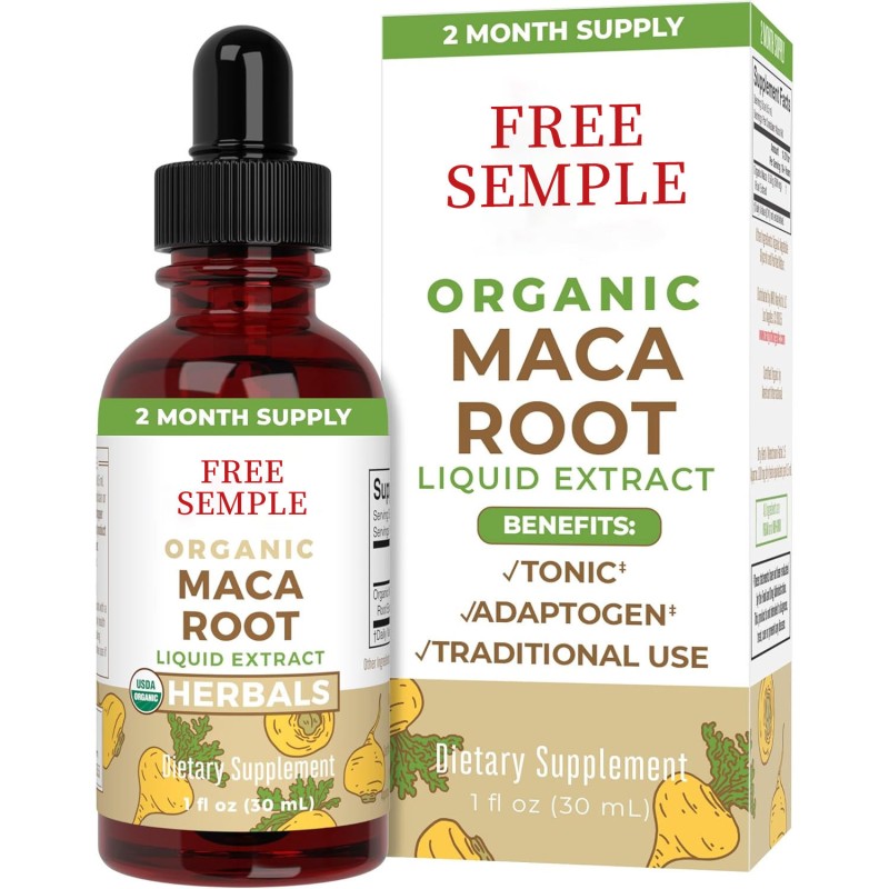Maca Root Oral Liquid Drops Natural Supplement for Women Men Supports Hormone Balance Mood Energy Fitness Antioxidant