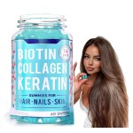 OEM/ODM Biotin 10000mcg Hair Growth Gummies - Vegan 3 in 1 Supplement for Stronger Hair, Skin & Nails