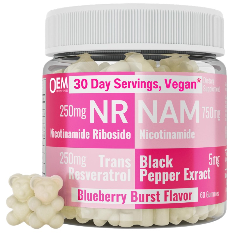 Premium NAD+ Booster Gummies with NR, Resveratrol & NAM - Cellular Energy Activator, Anti-Aging Support Sugar Free for Adults