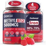 OEM Private Label 18mg Vitamin B12 Iron Gummies  Purity Carbonyl Iron 5000mcg for Enhanced Red Blood Cell Formation