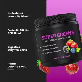 Labelled Organic Super Green Powder Drink Food Supplement Probiotics and Fiber As Dietary Fiber Supplement