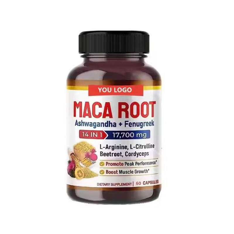 Healthcare Black Maca Capsules with Ashwagandha , Boost Muscle Growth & Energy, Vegan Hard Capsules