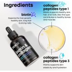 Natural Biotin Collagen Capsules for Hair Growth Strengthening Thicker Hair Healthy Skin Nails Oral Liquid Vitamins for All Ages