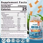 Private Label Nature Healthcare Supplement Omega 3 EPA DHA From Algae Oil 1600mg Gummies Brain Development Booster Omega Gummies