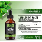 Extra-Strength Chlorophyll Liquid Drops  - Peppermint Flavor for Daily Detox & Immune Support