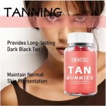 Vitamin Tanning Gummy Supplement Organic for Glowing Skin Beautiful Dark Skin Care Vegan Herbal Extract