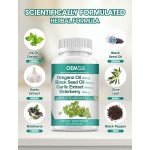 Hot Sale Health Products Organic Oregano Oil Capsules with Black Seed Oil, Garlic, Elderberry, and Vitamin D3