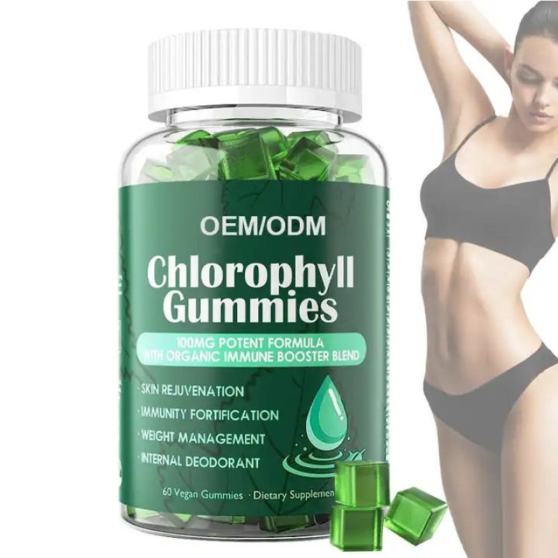 Biocaro OEM Private Label Chlorophyll Gummies for Liver Health, Immunity Boost, and Sleep Support