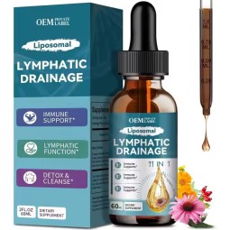 Liposomal Lymphatic Drainage Drops 11 in 1 Organic Lymphatic Drainage Supplement Elderberry Lymphatic Health OEM