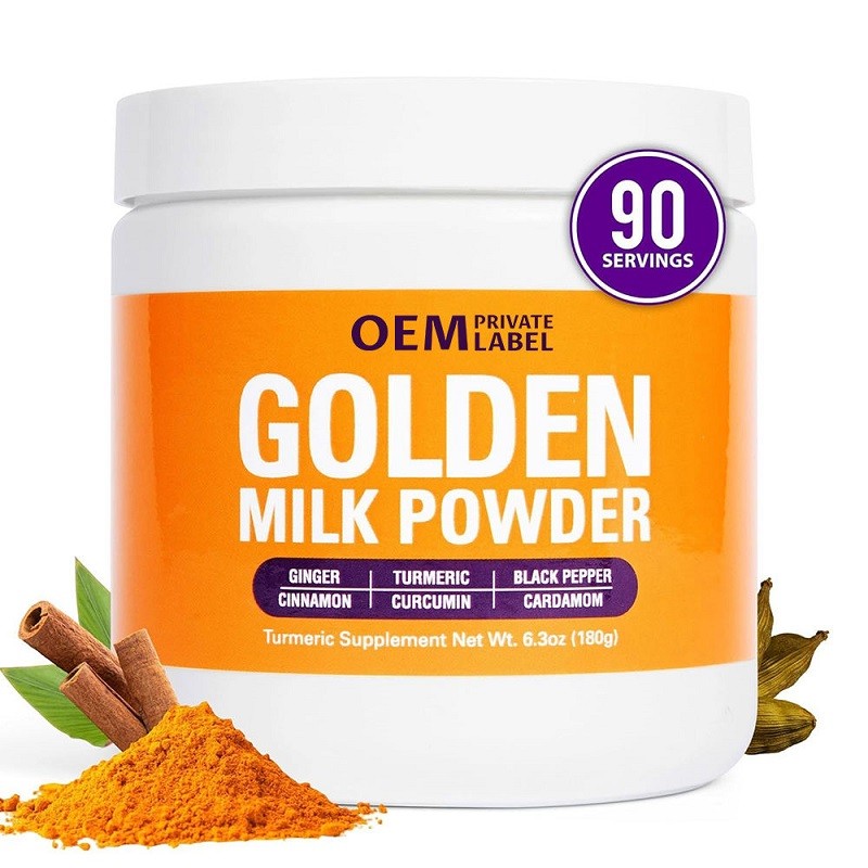 OEM Organic Milk Power with Turmeric Ginger Black Pepper Beauty Supplement Powder for Gut Sleep & Joints Health