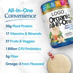 All-Natural Vegan Protein Supplement - Probiotics & Fiber, Gluten-Free & Dairy-Free, Meal Replacement Shake
