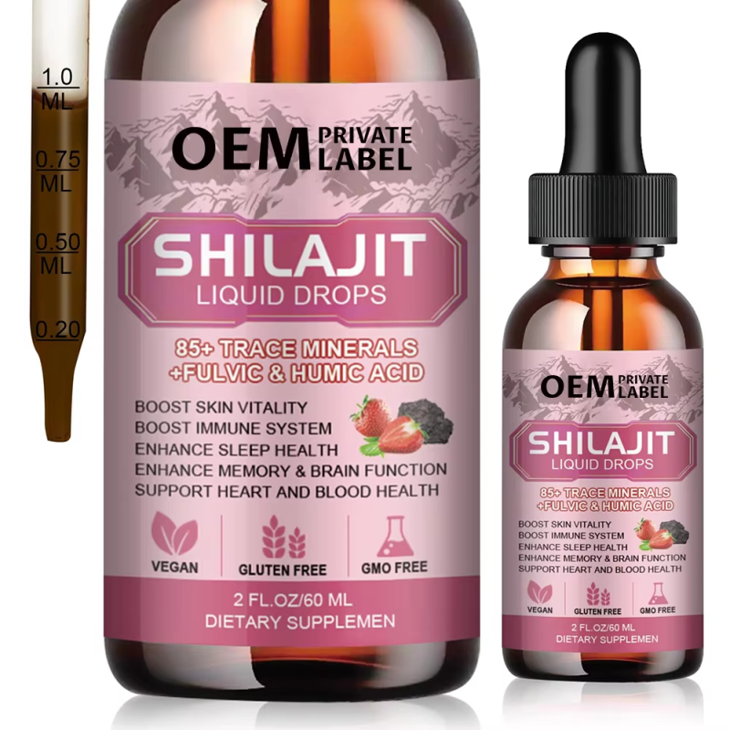 OEM Himalayan Shilajit Liquid Drops with Ashwagandha and Turmeric Antioxidant Immune Support