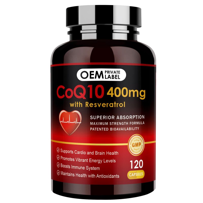 OEM Premium  CoQ10 Capsules with Trans-Resveratrol, PQQ, Vitamin E & BioPerine  Heart Health & Energy Boost