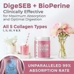 Grass-Fed Hydrolyzed Collagen Peptides Powder  - DigeSEB & BioPerine for Skin, Hair & Nail Rejuvenation