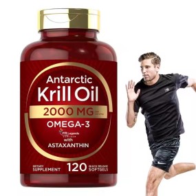 Wholesale Krill Oil 2000mg Soft Capsules Omega 3 EPA DHA Astaxanthin Supplements Red Krill Oil Softgels
