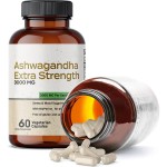 Organic 3000mg Ashwagandha Capsules with Black Pepper Herbal Supplement for Stress Relief and Deep Sleep Support