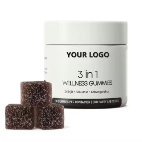 Herbal Extract Male Balance Gummy Health 3 in 1 Shilajit Gummy with Seaweed and Ashwagandha Natural Energy Vitality Support