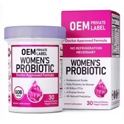 Custom Probiotics for Women Capsules 50 Billion CFU Probiotics Supplement Organic Probiotic Prebiotic Capsules for Gut Health