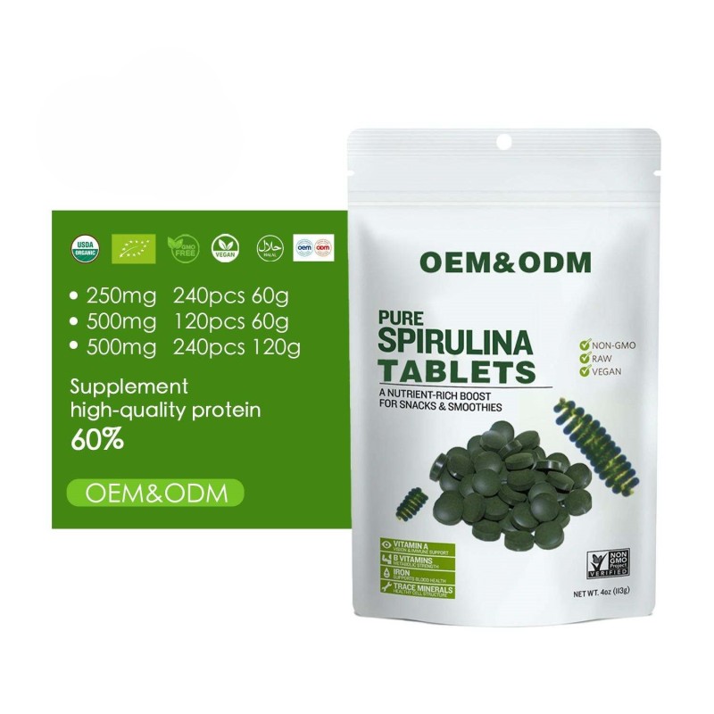 Organic Non-GMO Spirulina Tablets - Raw Superfood for Energy Boost, Immune Support & Detox