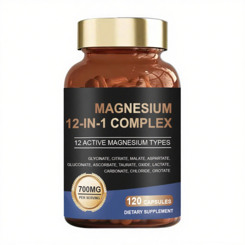 Premium 12-in-1 Magnesium Complex 700mg with Glycinate & Citrate for Sleep and Muscle Support, Pregnancy-Safe Formula