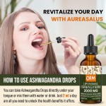 Pure Natural Ashwagandha Extract Drops 2000mg with Black Pepper for Stress Relief and Energy Boost