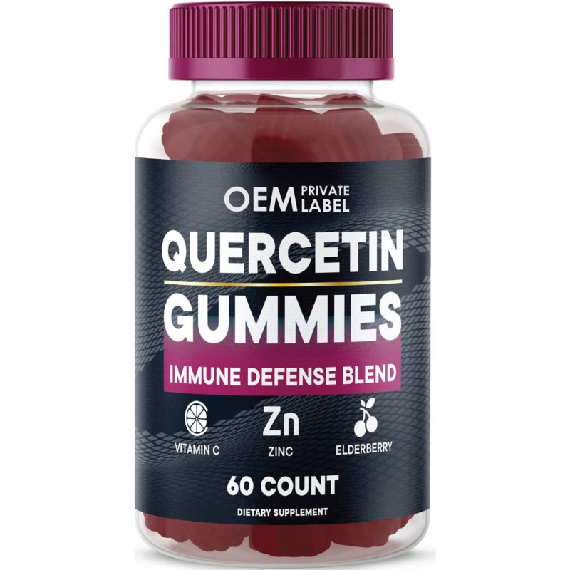 OEM Organic Sugar-Free Quercetin Gummies with Vitamin C, Elderberry & Zinc  Immune Support