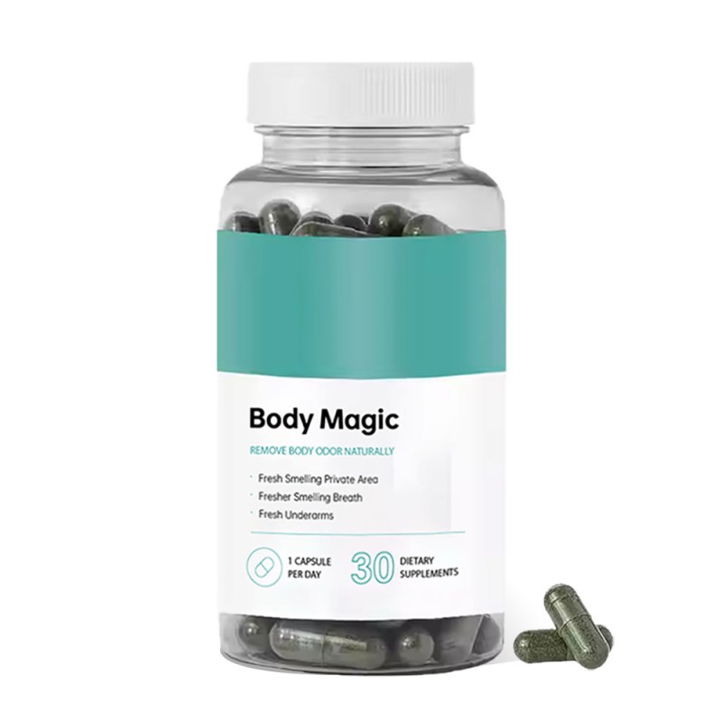 Body Magic Chlorophyll Capsules - Natural Deodorant for Body Odor, Fresh Breath & Underarms