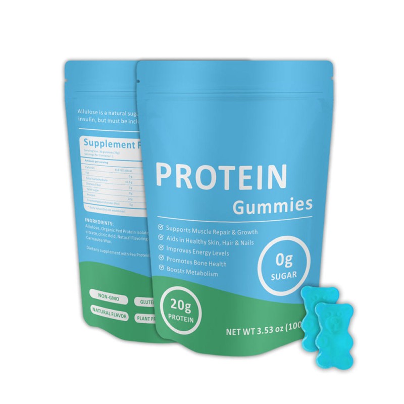 Custom Vegan Protein Gummies Plant-Based Sugar-Free Nutrition Powder Sports Fuel for Adults Not for Pregnant Women