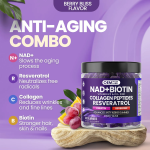 NAD+ Resveratrol Berberine Biotin Soft Candy Collagen Keratin Zinc Vitamin K2 D3 Supplement for Adult Nails Skin and Hair Care