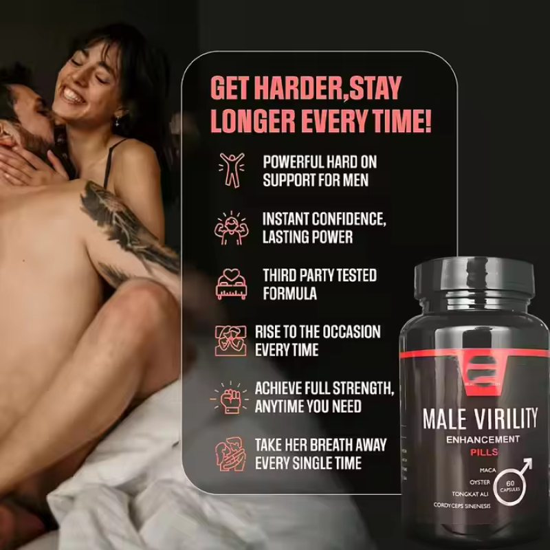 OEM Men's Virility Supplement 19-in-1 Capsules, Maca Tongkat Ali Energy Support, Fast Results & 3rd Party Tested Formula