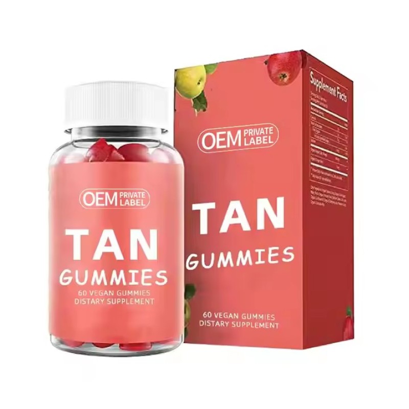 Vitamin Tanning Gummy Supplement Organic for Glowing Skin Beautiful Dark Skin Care Vegan Herbal Extract