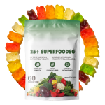 Organic Super Greens Gummies - Vegan Gut Health & Immune Booster with Spirulina & Fiber, Chewable Supplement for Adults