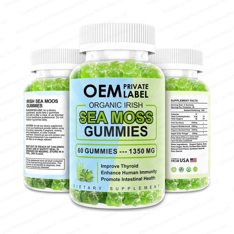 Premium Organic Sea Moss Gummies - Immune Support & Health Care - Vegan Irish Sea Moss Gummy