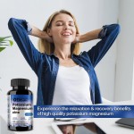 High-Quality Vegan Potassium Magnesium Zinc Capsules - 120 Capsules for Muscle, Energy, and Immune Support