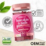 Private Label Vegan Collagen Gummies with Biotin & Vitamins for Hair, Skin, and Nails