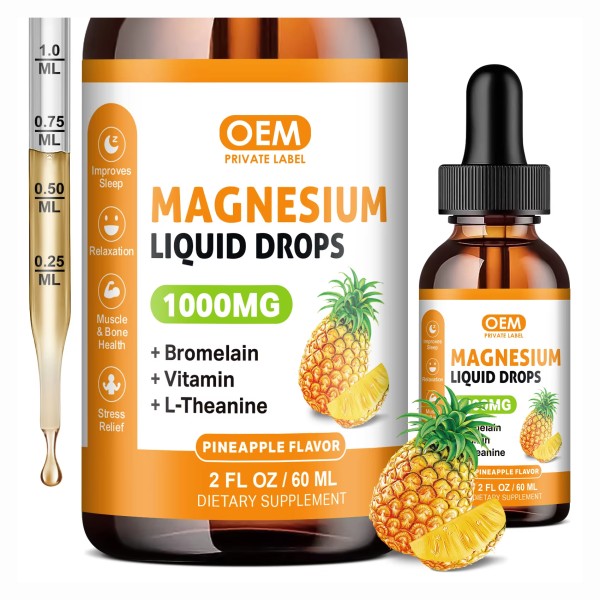 Magnesium Citrate Liquid Drops - Nerve & Muscle Support Supplement for Calm & Relaxation