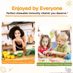 6-in-1 Vitamin C & Elderberry Gummies for Immune Support & Antioxidant - Family Supplement Chewables